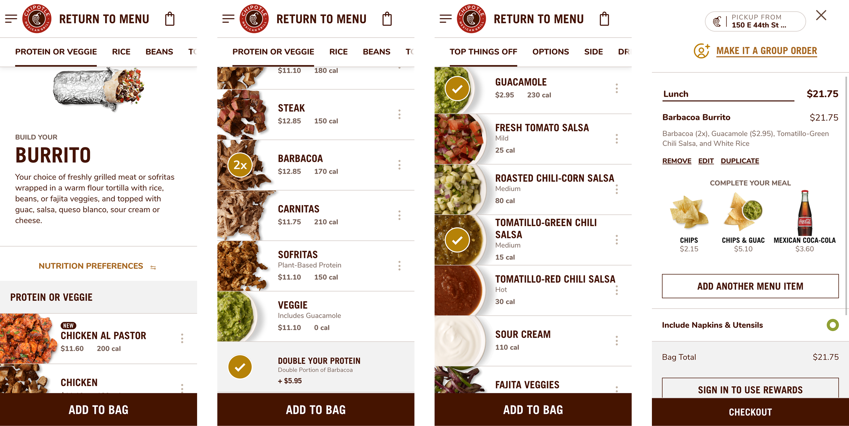 Chipotle Ordering Flow Inspiration
